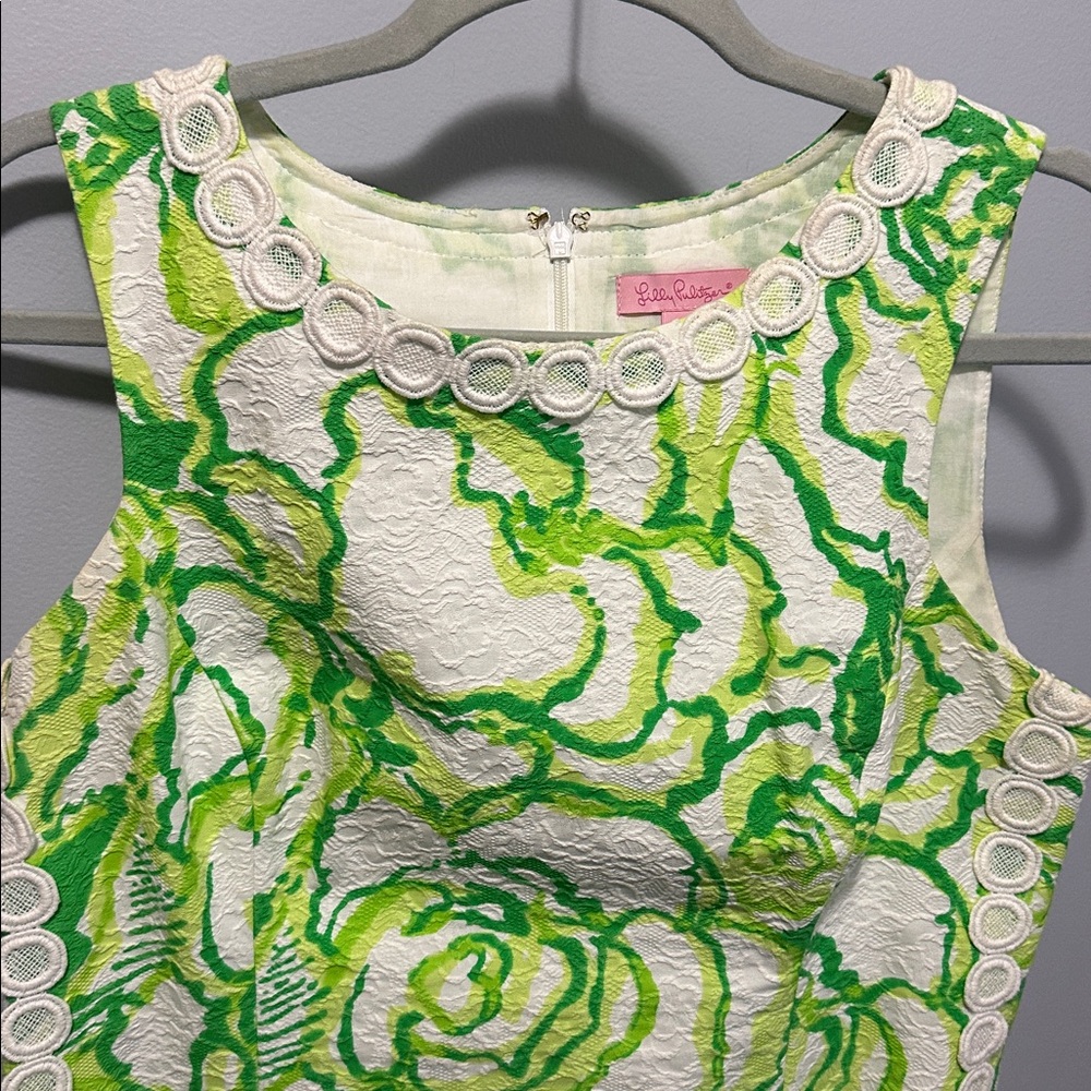 Lilly Pulitzer Floral Sleeveless Dress in Green and White - Picture 2 of 4